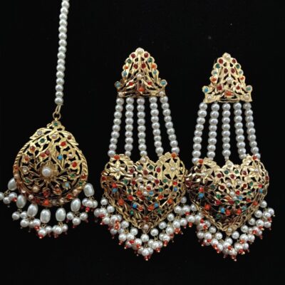 jhummar earrings multi tikka