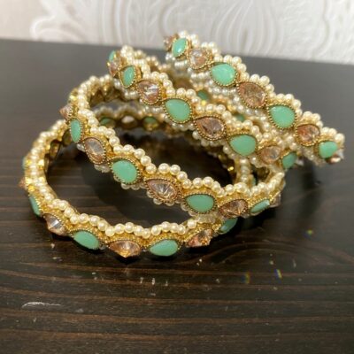 mint diamond polki bangles 2